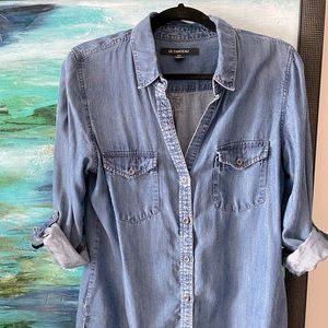 Le Chateau distressed ‘denim’ tunic shirt